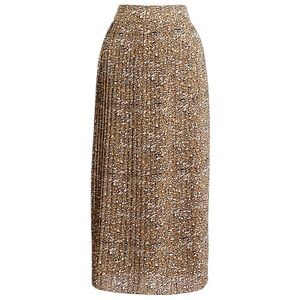 Size 18 EUC J. Crew Factory Leopard Print Pleated Lined Midi Skirt